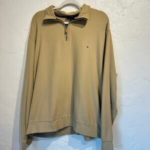 Crown & Ivy Men's Size XXL Long Sleeve Quarter Zip Mock Neck Camel Khaki